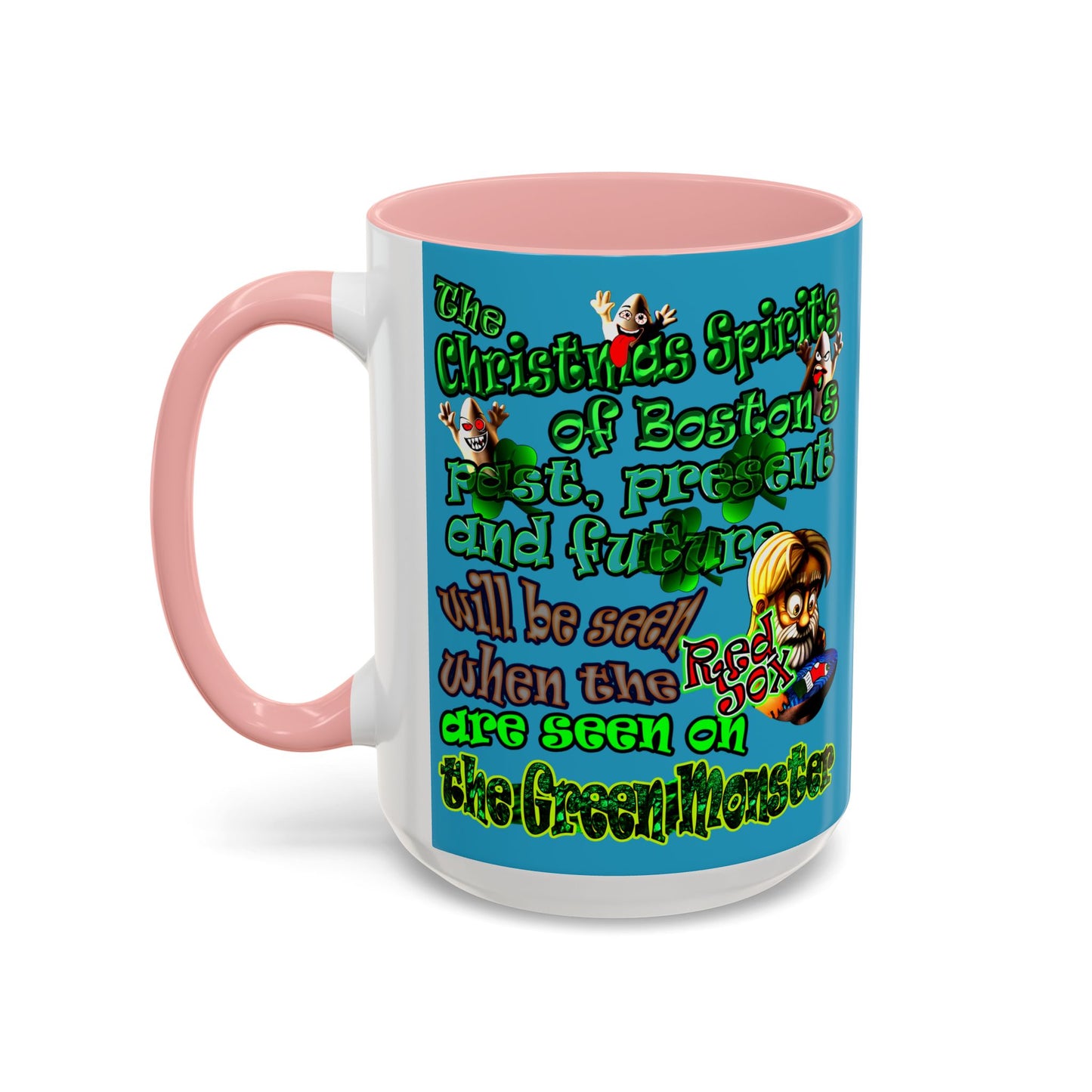christmas spirits of boston - Accent Mug (turquoise)