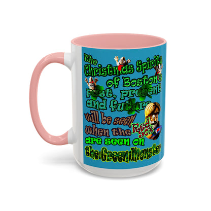 christmas spirits of boston - Accent Mug (turquoise)