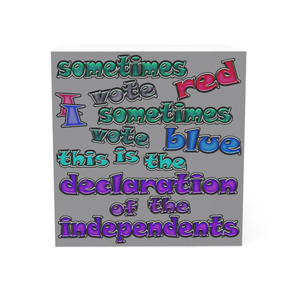 declaration of the independents - note cube (grey)