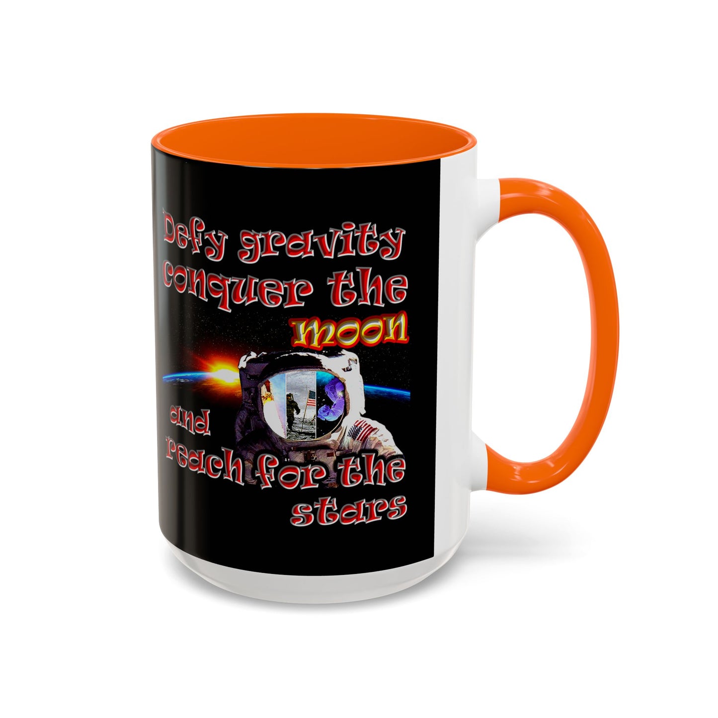 defy conquer reach - Accent Mug (black)