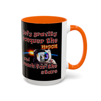 defy conquer reach - Accent Mug (black)