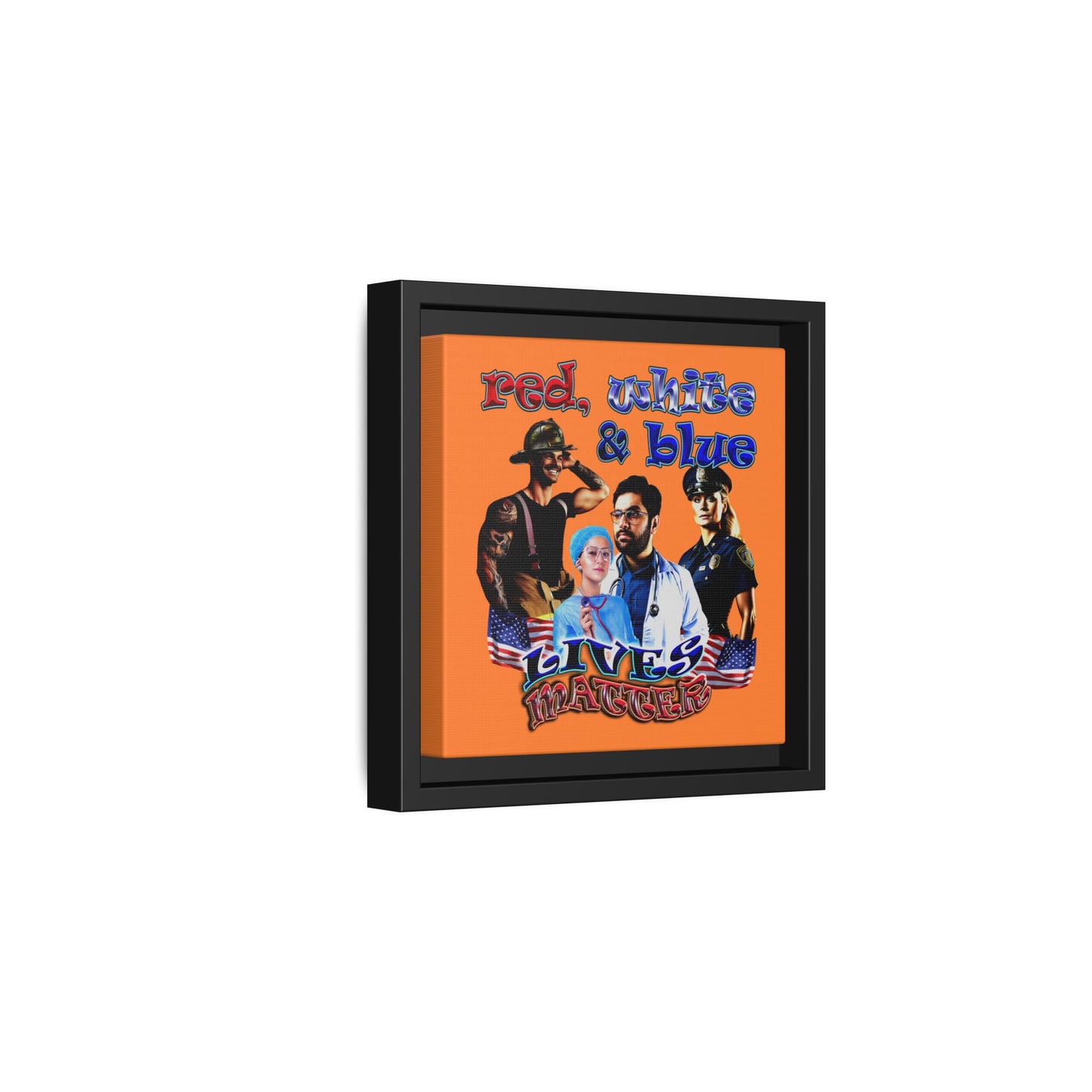 rw&b lives matter - framed canvas art (crusta)