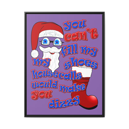 santa's shoes - framed canvas art (light purple)