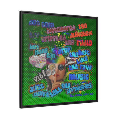 drop the beat - framed canvas art (logo green)