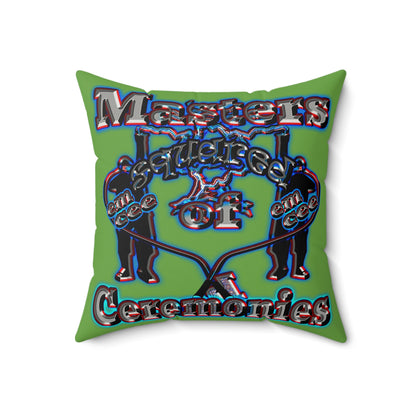 em cee squared - Faux Suede Square Pillow - (green)