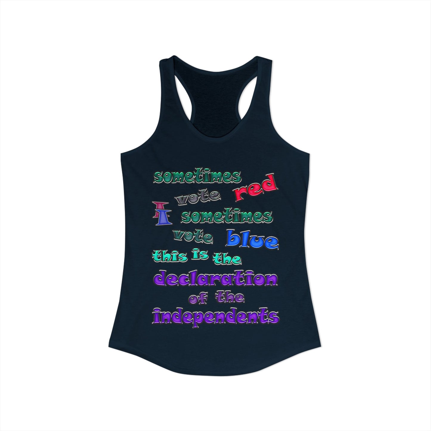 declaration of the independents - Women's Ideal Racerback Tank
