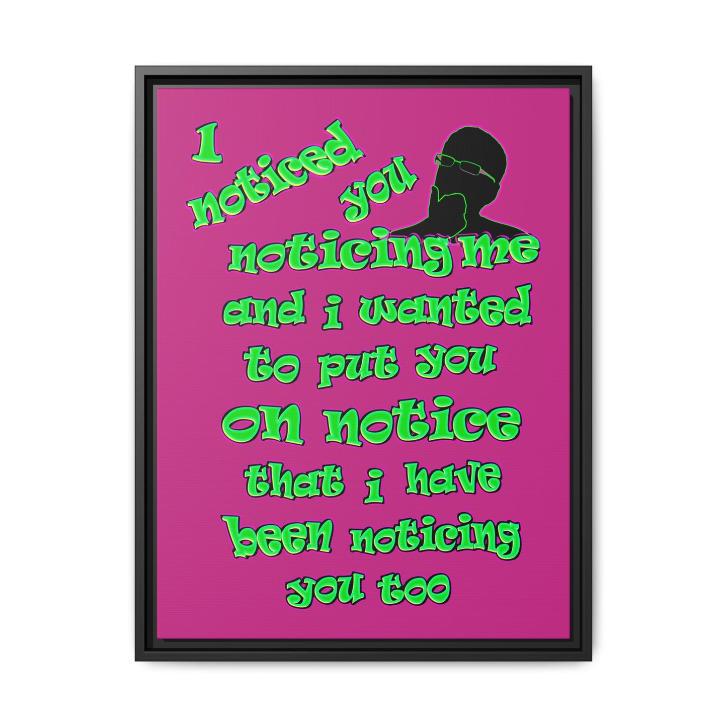 noticed you noticing - framed canvas art (pink)