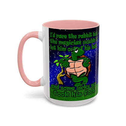 turtle race - Accent Mug ('snoops' background)