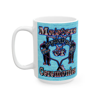 em cee squared - White Mug (faded dark blue)