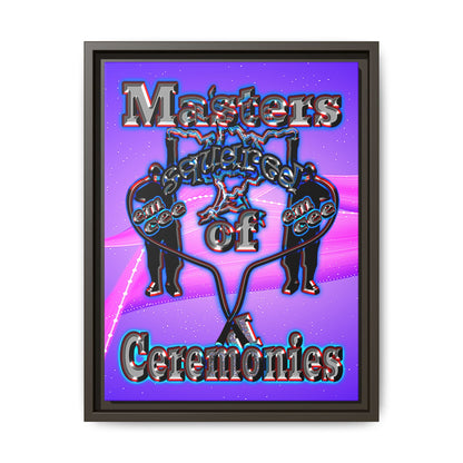 em cee squared - framed canvas art (purple-pink wave)