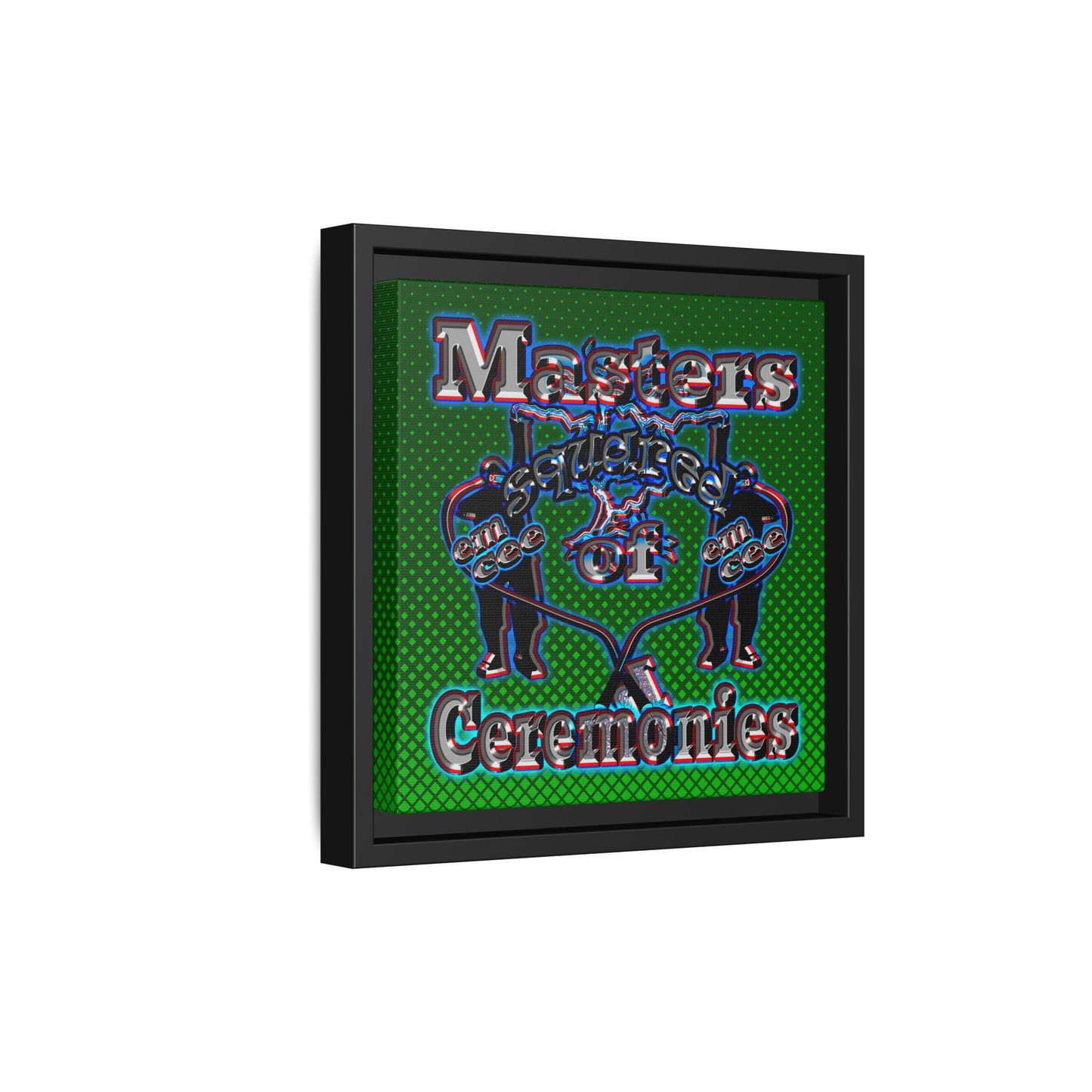 em cee squared - framed canvas art (logo green)
