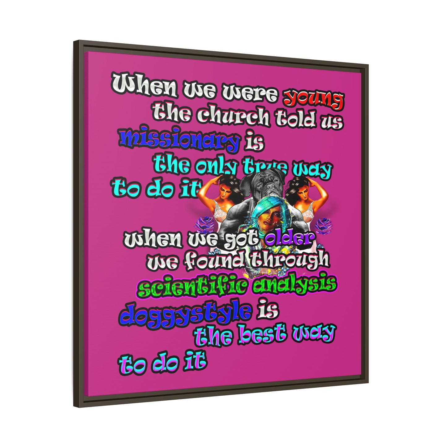 doggystyle - framed canvas art (pink)