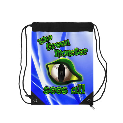 green monster - Drawstring Bag (blue-white wave)
