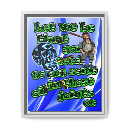 og - framed canvas art (blue-white wave)
