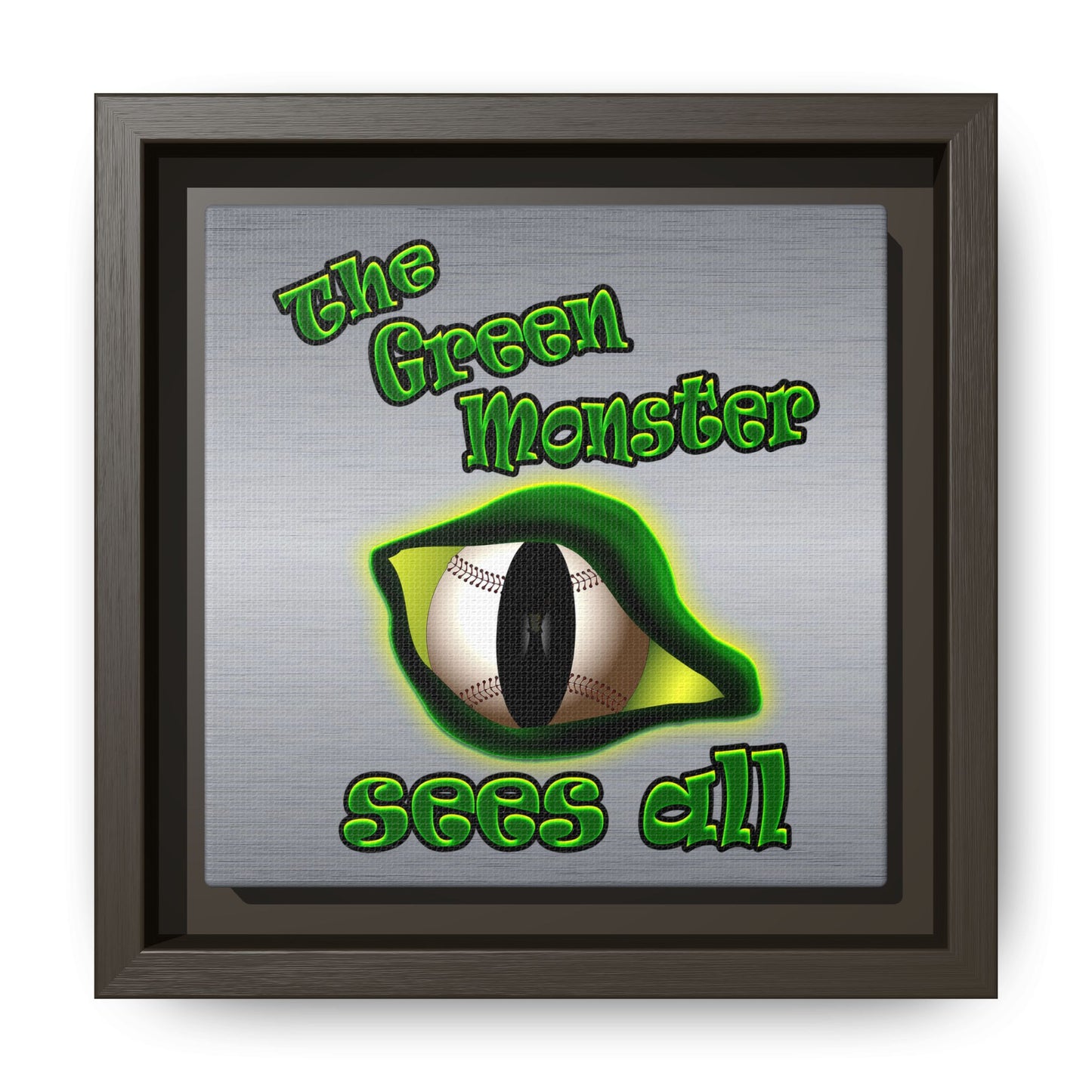 green monster - framed canvas art (brushed nickel)