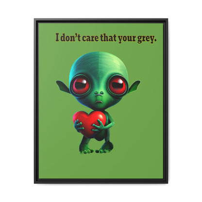 I don't care that your grey - framed canvas art (green)