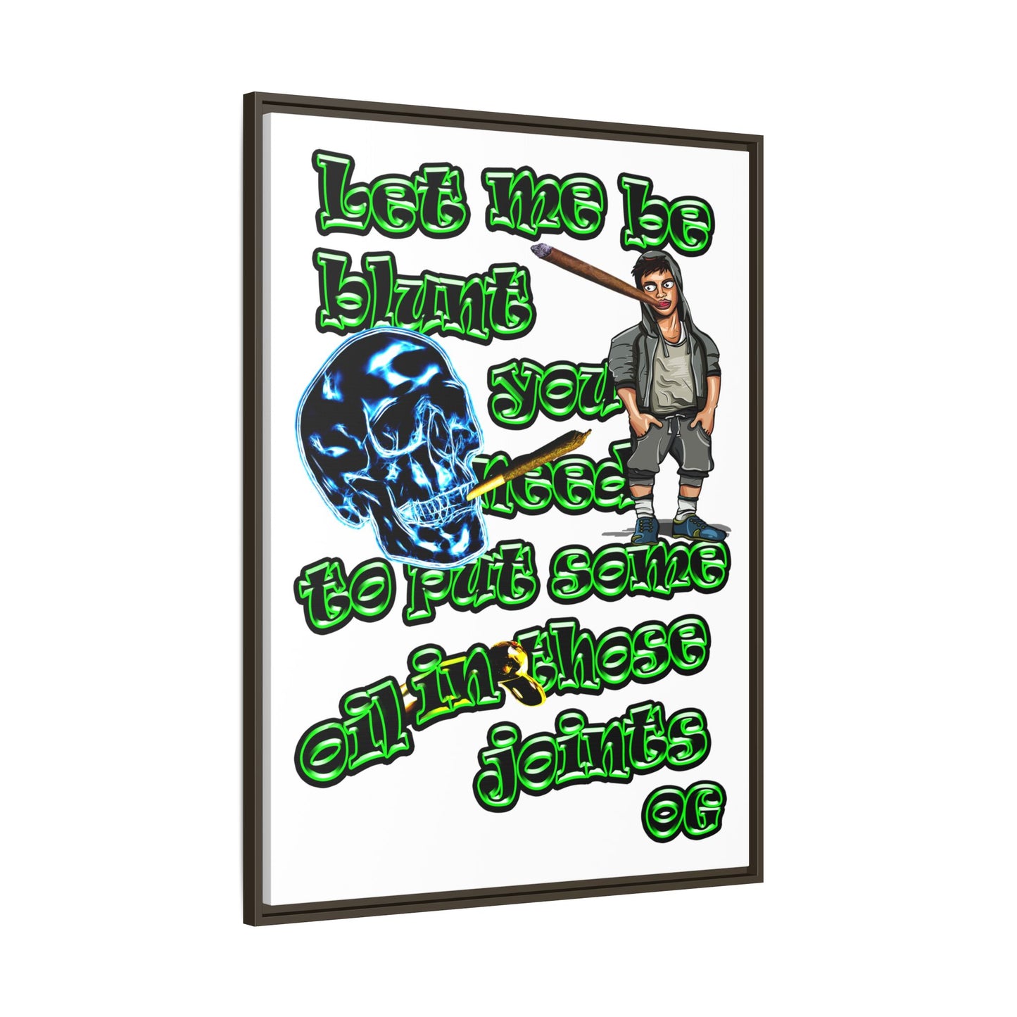 og - framed canvas art (white)
