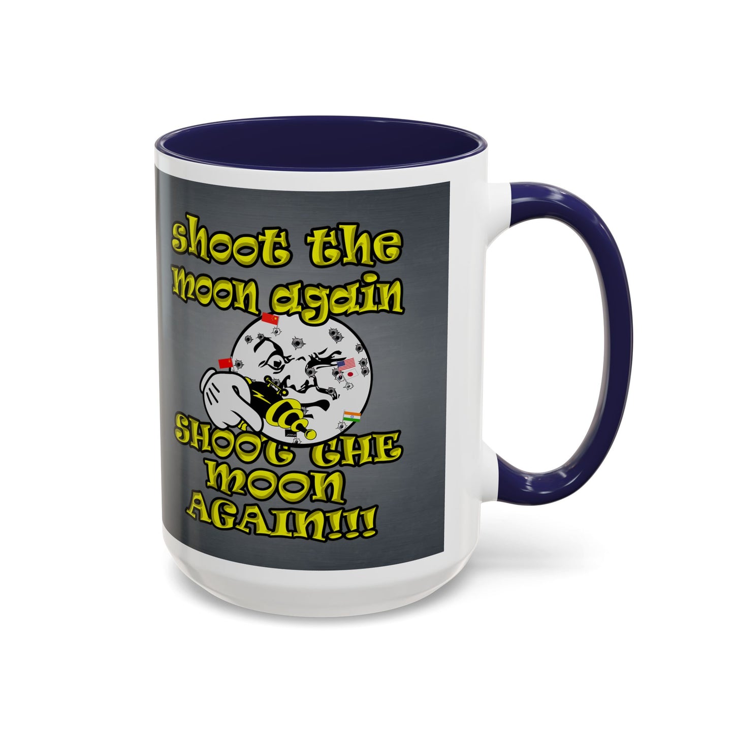 shoot the moon again - Accent Mug (grey-light grey)
