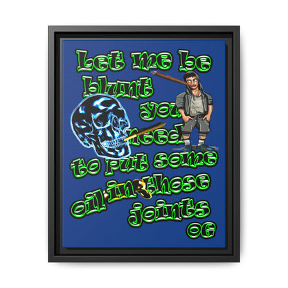 og - framed canvas art (dark blue)