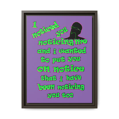 noticed you noticing - framed canvas art (light purple)