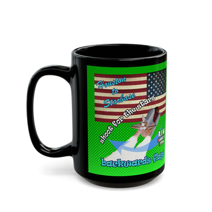 shoot for the stars - Black Mug (logo green)