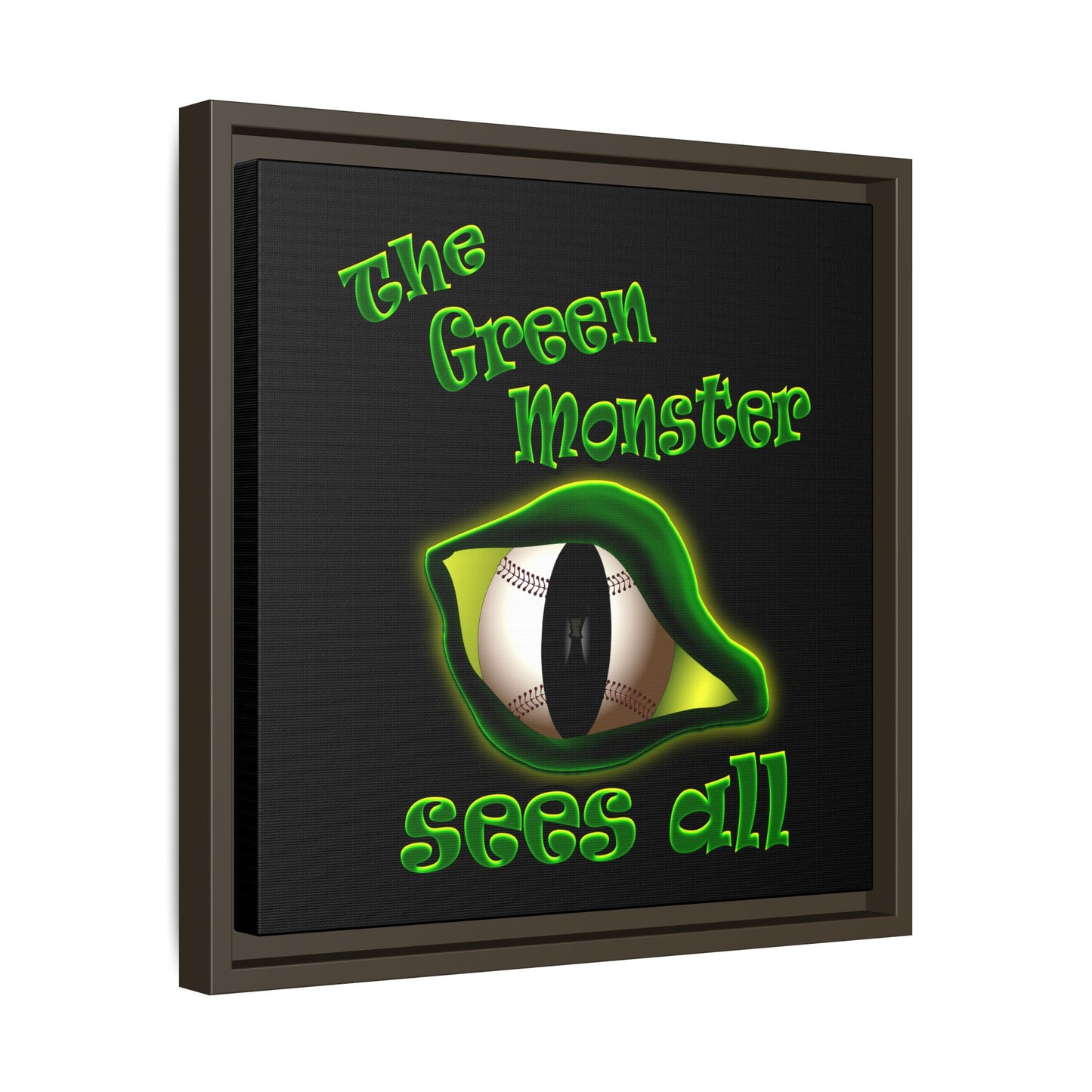green monster - framed canvas art (black)