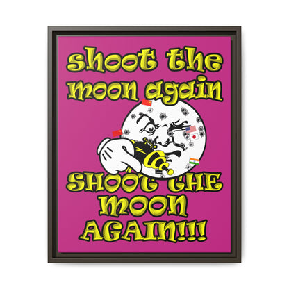 shoot the moon again - framed canvas art (pink)
