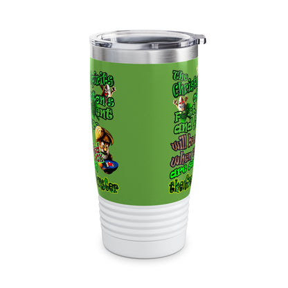 christmas spirits of boston - Ringneck Tumbler, 20oz (green)