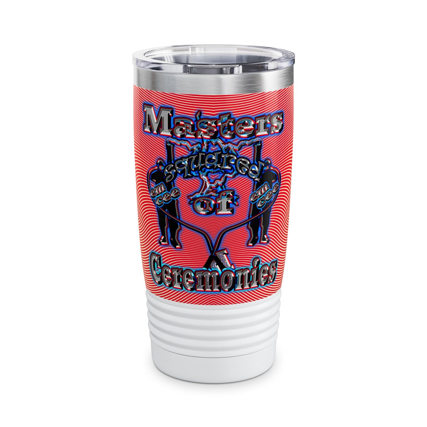 em cee squared - Ringneck Tumbler, 20oz (yellow-orange wave)