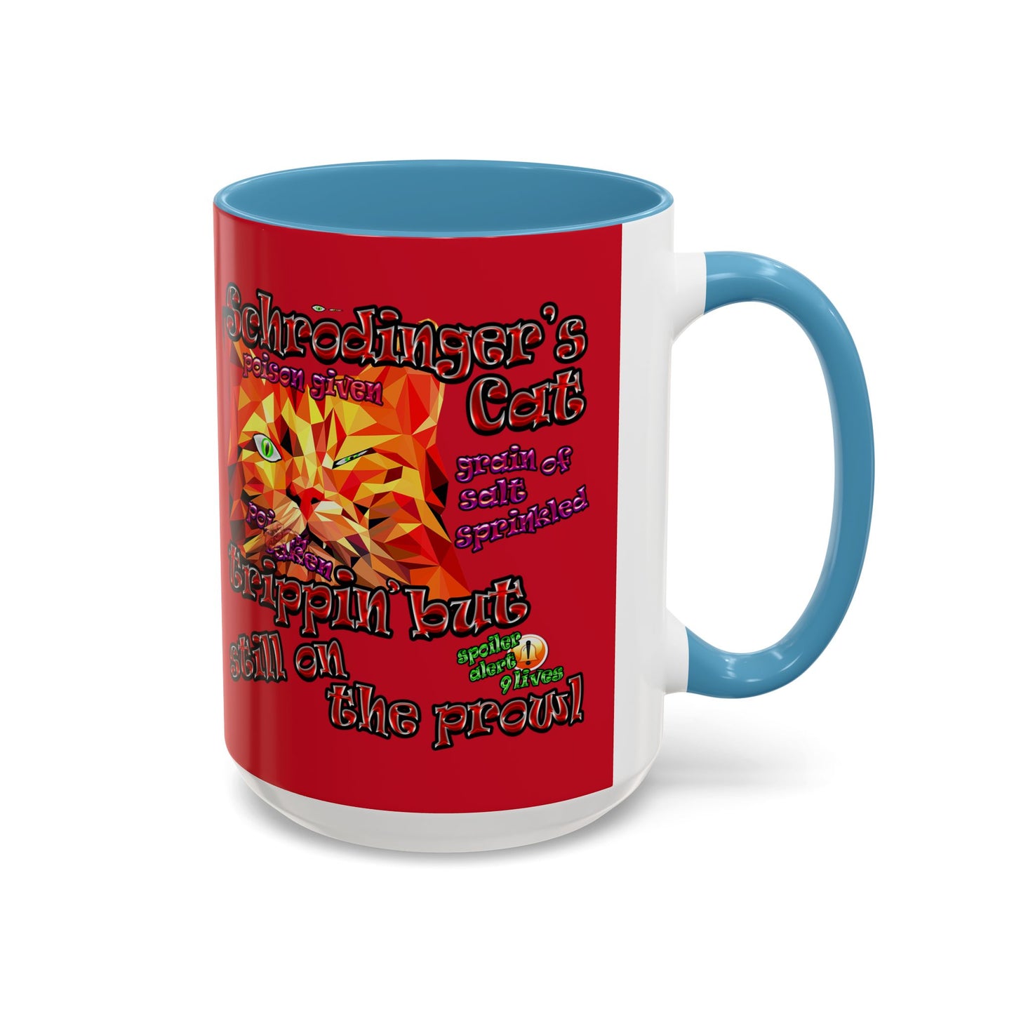 schrodinger's cat - Accent Mug (dark red)