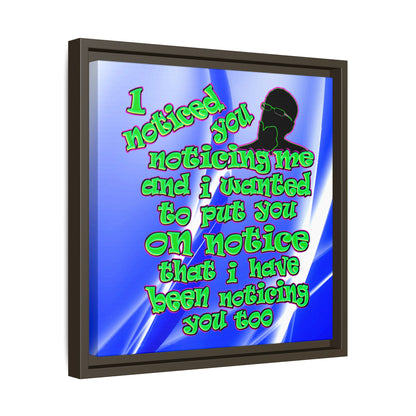 noticed you noticing - framed canvas art (blue-white wave)