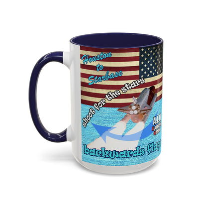 shoot for the stars - Accent Mug (faded blue)