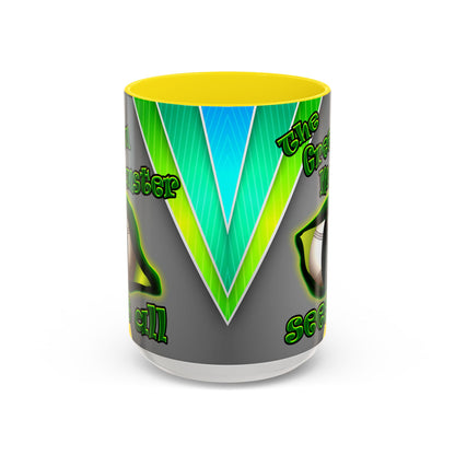 green monster - Accent Mug (rainbow split)