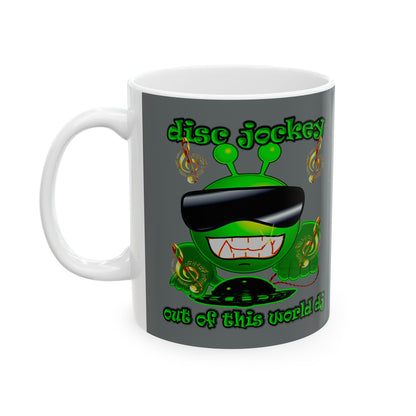 disc jockey - White Mug (dark grey)