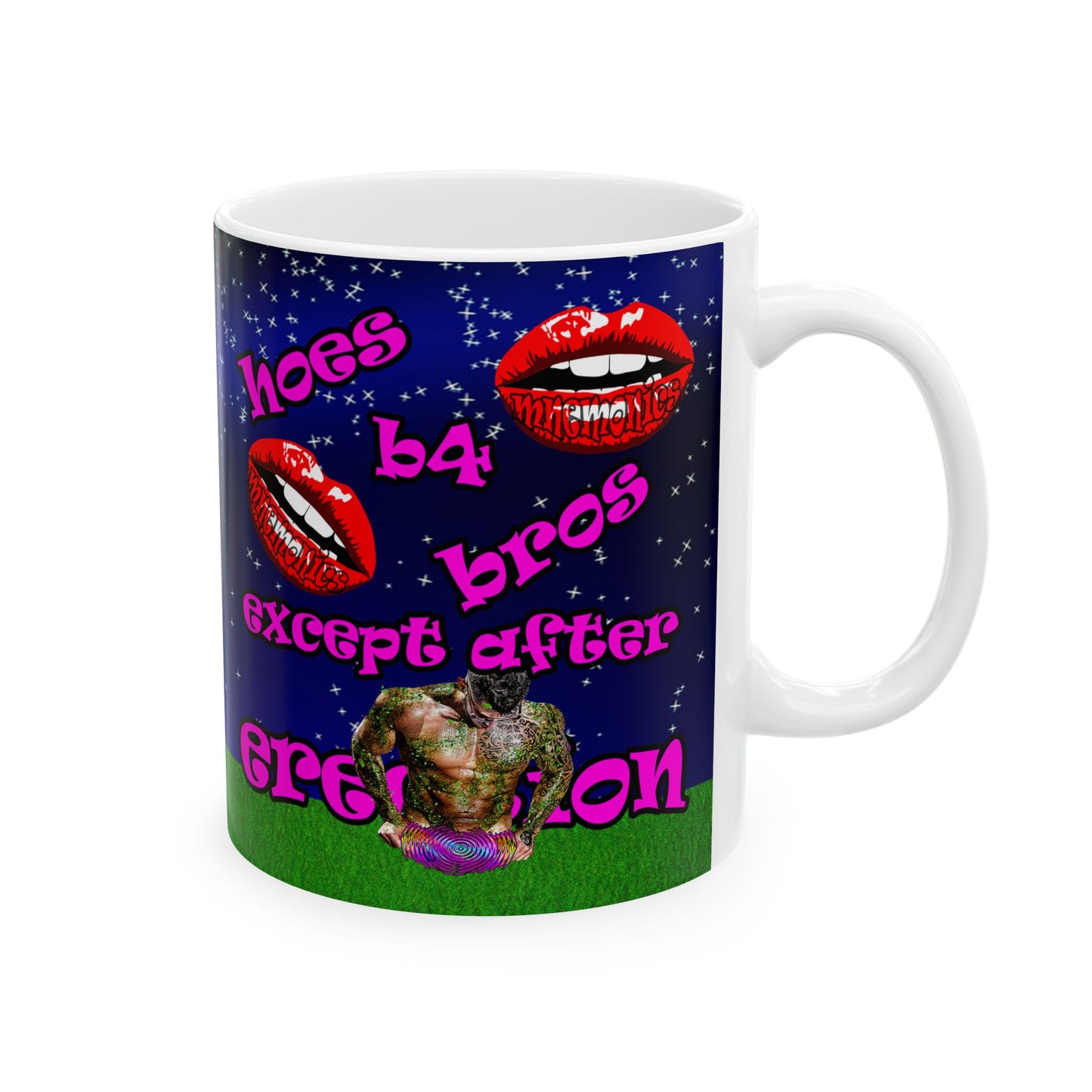 hoes b4 bros - White Mug ('snoops' background)