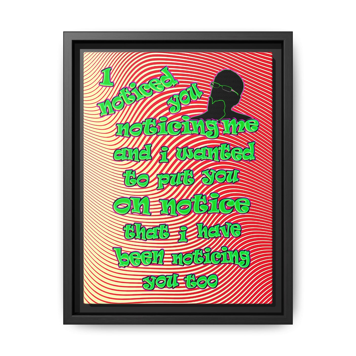 noticed you noticing - framed canvas art (yellow-orange wave)