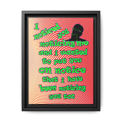 noticed you noticing - framed canvas art (yellow-orange wave)
