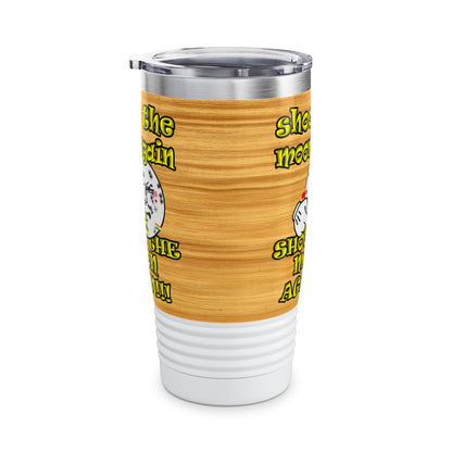 shoot the moon again - Ringneck Tumbler, 20oz (butterscotch wood finish)