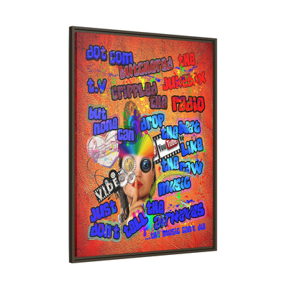drop the beat - framed canvas art (burnt orange)