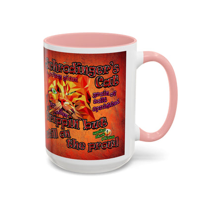 schrodinger's cat - Accent Mug (burnt orange)