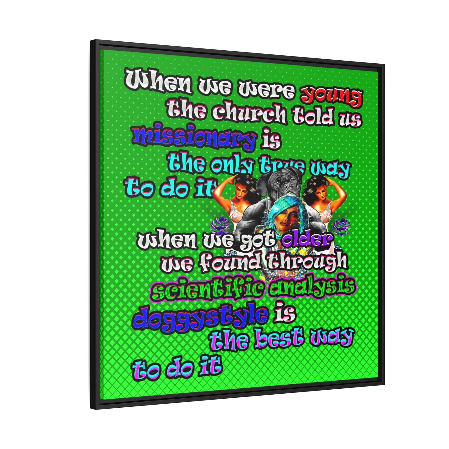 doggystyle - framed canvas art (logo green)