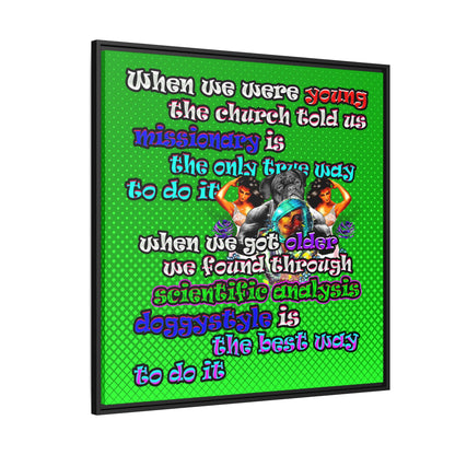 doggystyle - framed canvas art (logo green)