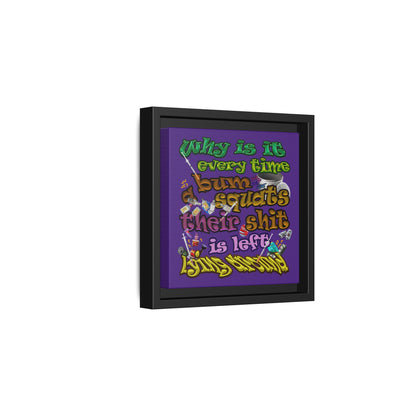 the bum's shit - framed canvas art (purple)