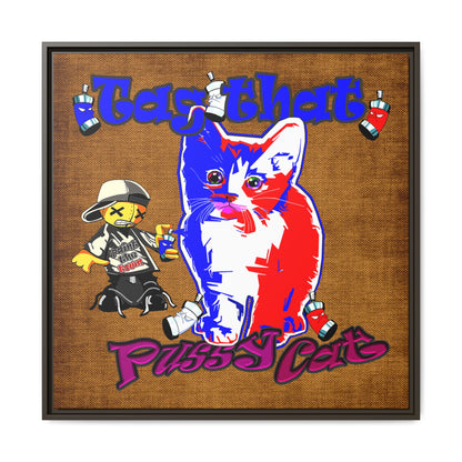 tag that - framed canvas art (brown papyrus)