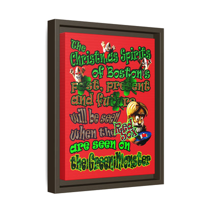 christmas spirits of boston - framed canvas art (red)