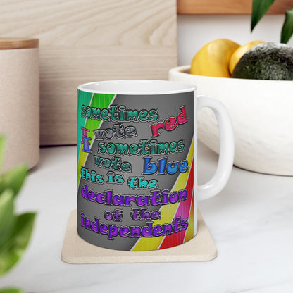 declaration of the independents - White Mug (rainbow split)