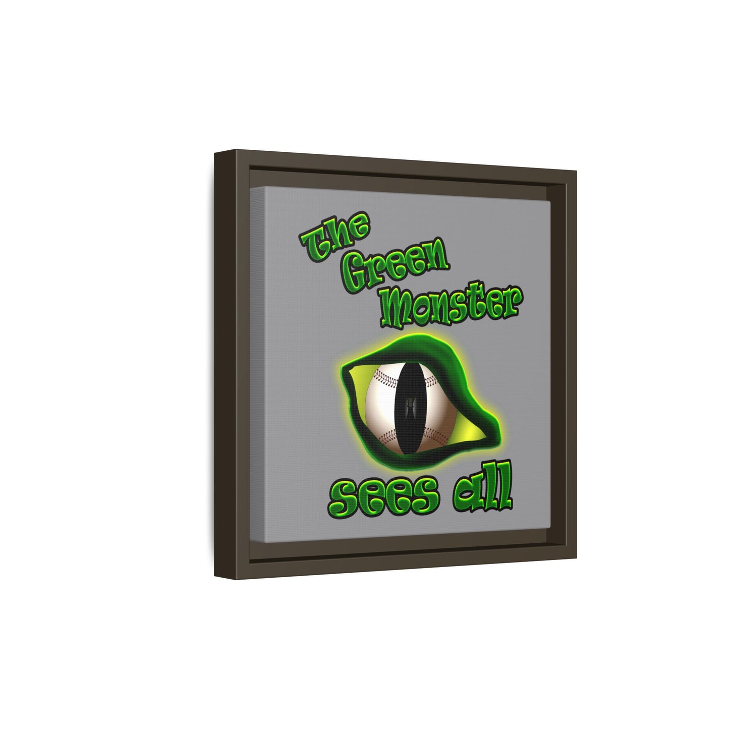 green monster - framed canvas art (grey)