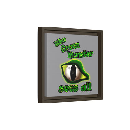 green monster - framed canvas art (grey)
