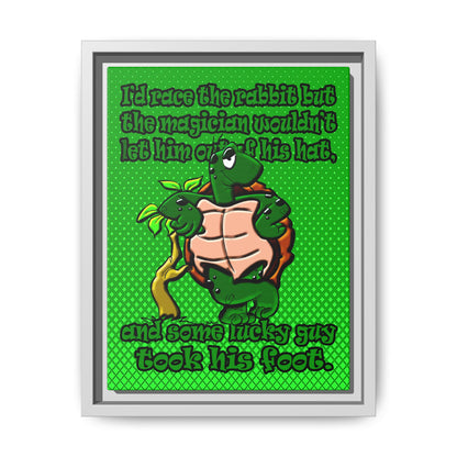 turtle race - framed canvas art (logo green)
