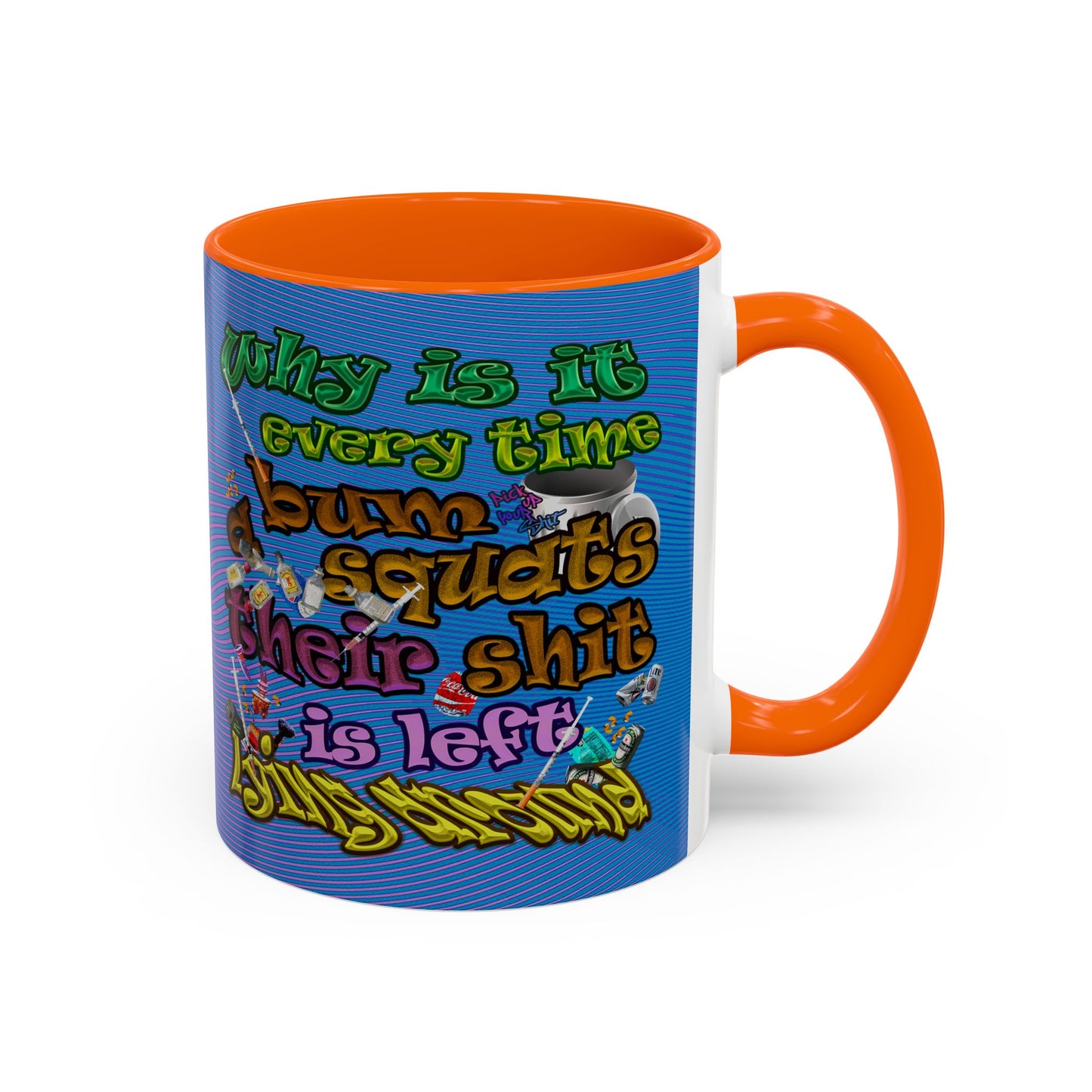 the bum's shit - Accent Mug (light blue-purple wave)